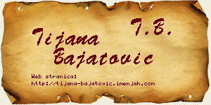 Tijana Bajatović vizit kartica